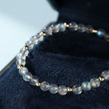 Bracelet Labradorite Laiton Plaqué Or 14K Protection Intuition - Biloria