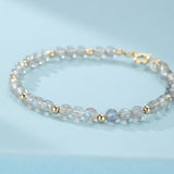 Bracelet Labradorite Laiton Plaqué Or 14K Protection Intuition - Biloria