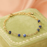 Bracelet Lapis-Lazuli Doré pour Clarté Mentale - Biloria