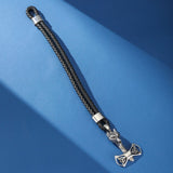 Bracelet Loup Cuir Noir Homme – Symbole Celtique - Biloria