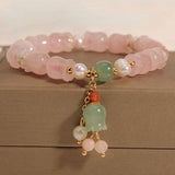 Bracelet Muguet Quartz Rose Perle Divine - Méditation et Sérénité - Biloria