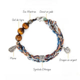 Bracelet Œil de Tigre et Jade Fait Main – Cadeau Spirituel - Biloria