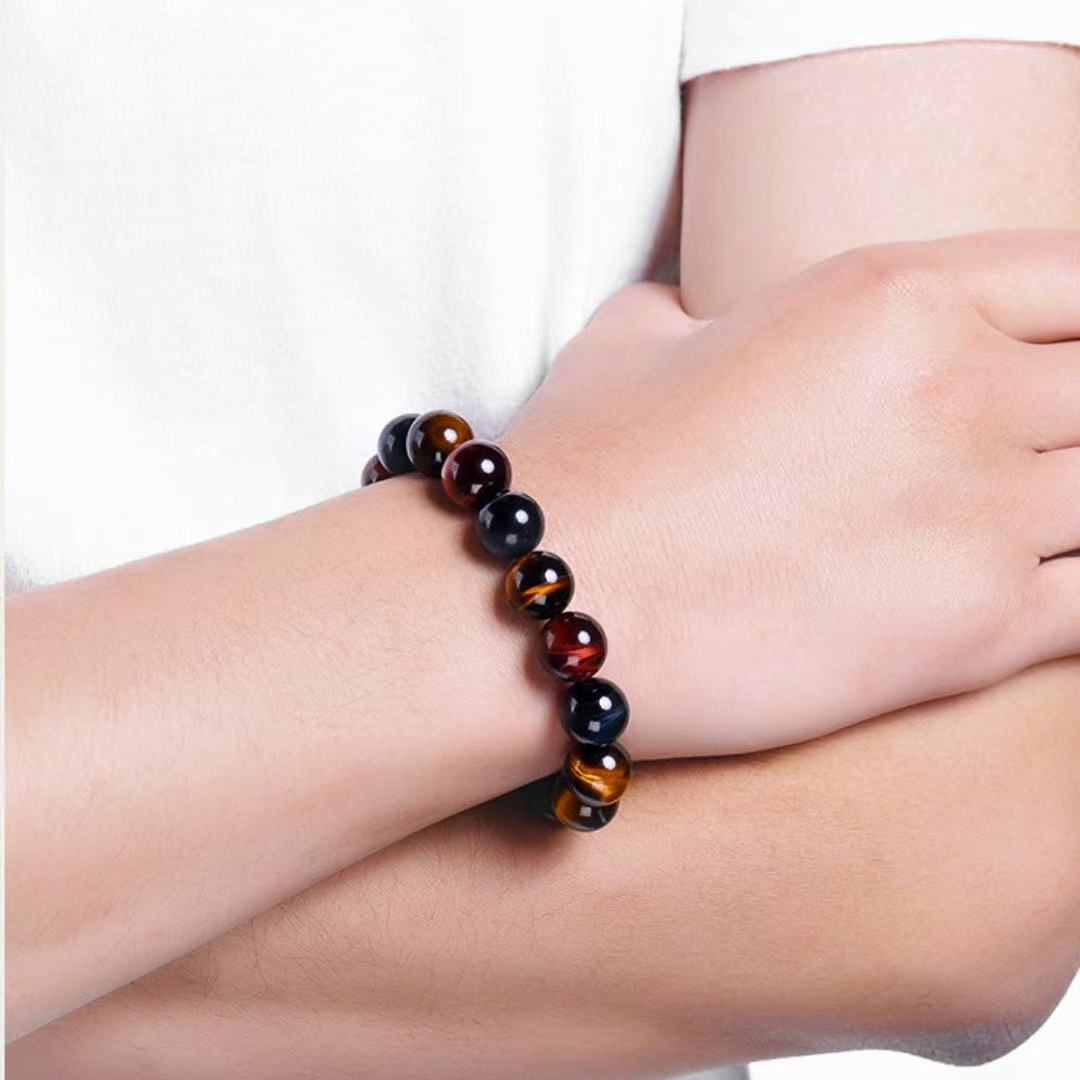 Bracelet Œil de Tigre Multicolore – Bijou Énergétique - Biloria
