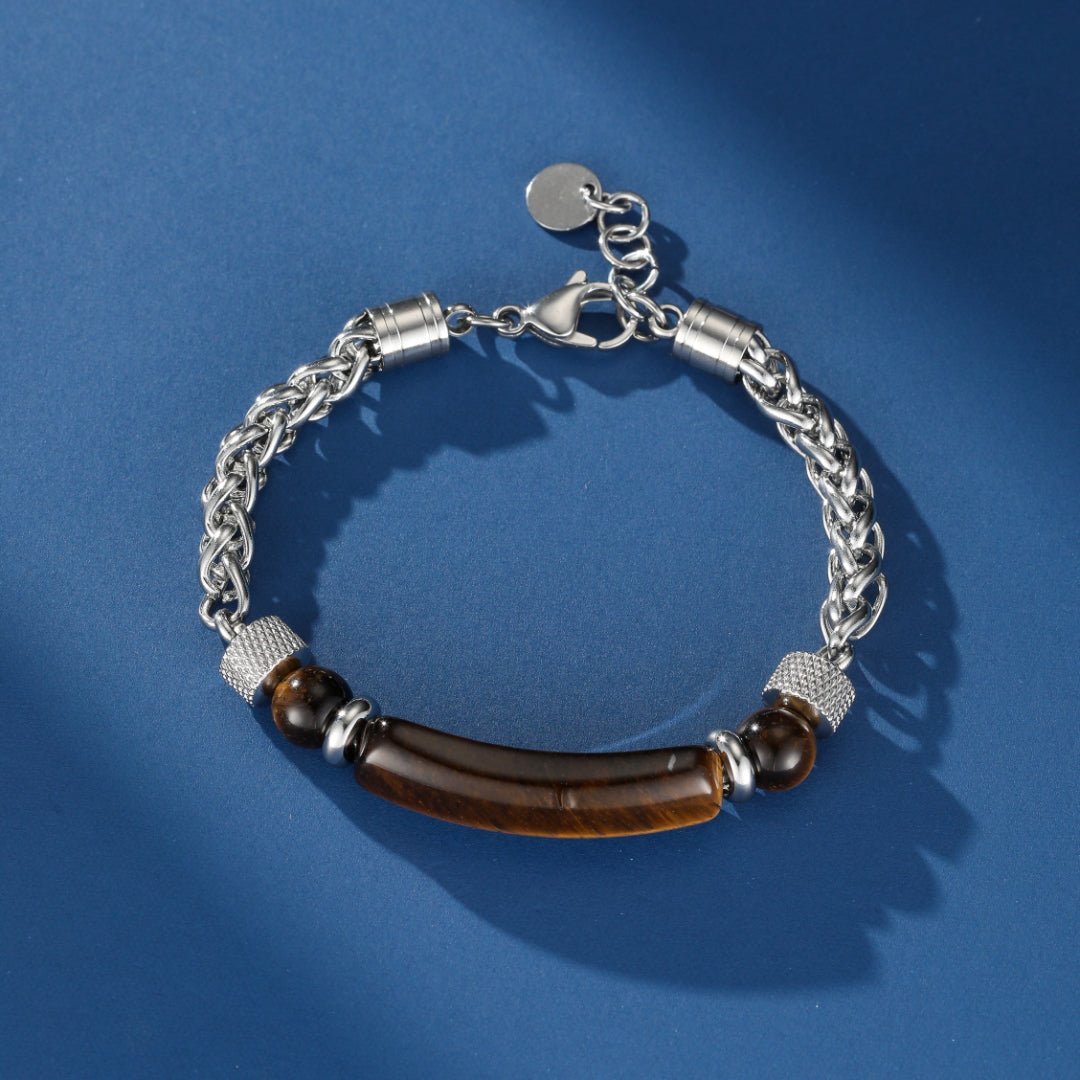 Bracelet Œil de Tigre ou Obsidienne pour Homme Protection et Confiance - Biloria