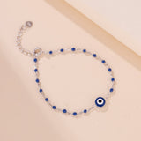 Bracelet Œil Protecteur Argent 925 Perles Bleues - Biloria