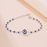 Bracelet Œil Protecteur Argent 925 Perles Bleues - Biloria