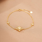 Bracelet Opale Naturelle Argent Plaqué Or 10K Lumière Bohème - Biloria