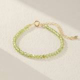 Bracelet Péridot Vert, Bijou Fait Main en Fil de Cuivre - Biloria