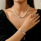 Bracelet Perle Aigue Marine Argent 925 Cadeau Harmonie - Biloria