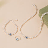 Bracelet Perle Aigue Marine Argent 925 Cadeau Harmonie - Biloria