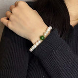 Bracelet Perle et Jade Vert pour Harmonie Intérieure - Biloria