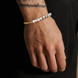 Bracelet Perles Homme Argent Plaqué Or – Élégance et Sérénité - Biloria