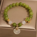 Bracelet porte-bonheur en Tourmaline Verte et Jade - Biloria