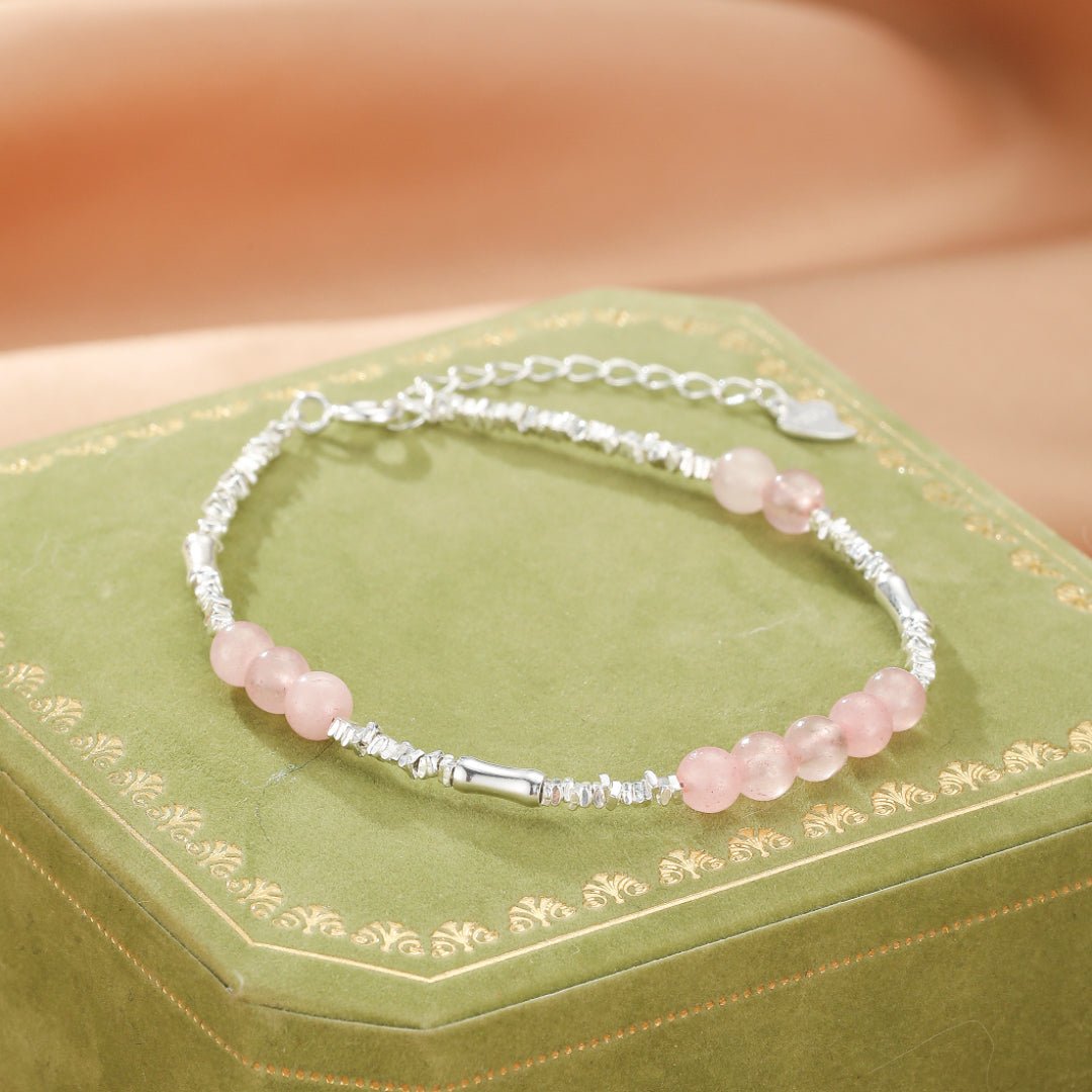 Bracelet Quartz Rose Ajustable – Amour de Soi et Harmonie - Biloria