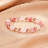 Bracelet Rhodonite Quartz Rose Péridot – Harmonie Printanière - Biloria