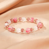 Bracelet Rhodonite Quartz Rose Péridot – Harmonie Printanière - Biloria