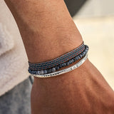 Bracelet Tibétain Trio Apatite Bleue – Mer et Montagne - Biloria