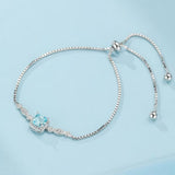 Bracelet Topaze Bleue Étoile Océans Argent 925 - Biloria