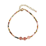 Bracelet Tourmaline et Quartz Fraise pour un Bien-être Émotionnel - Biloria