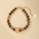 Bracelet Tourmaline et Sakura, Bijou Ajustable Protection - Biloria