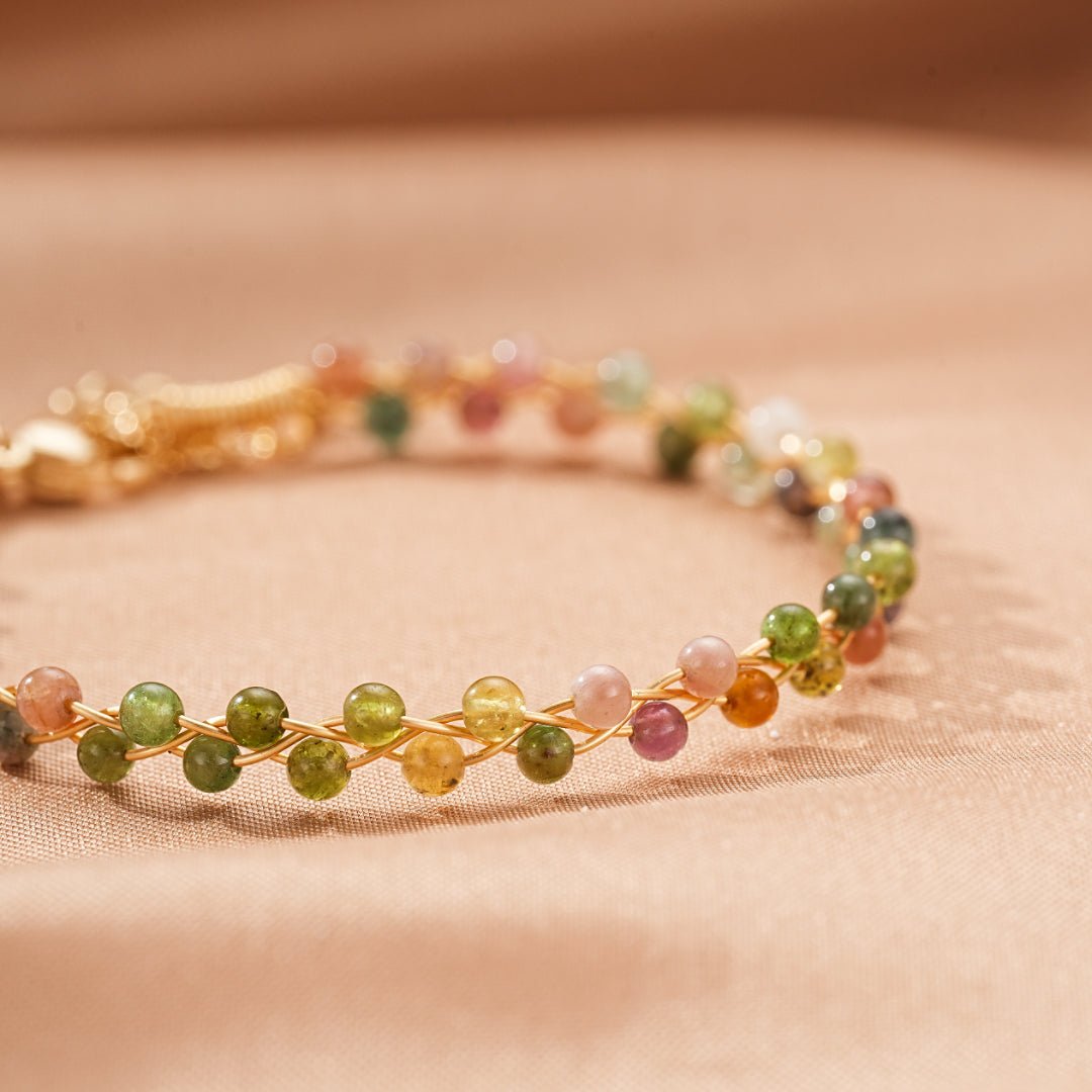 Bracelet Tourmaline Multicolore – Bijou Ajustable pour Nouveau Départ - Biloria