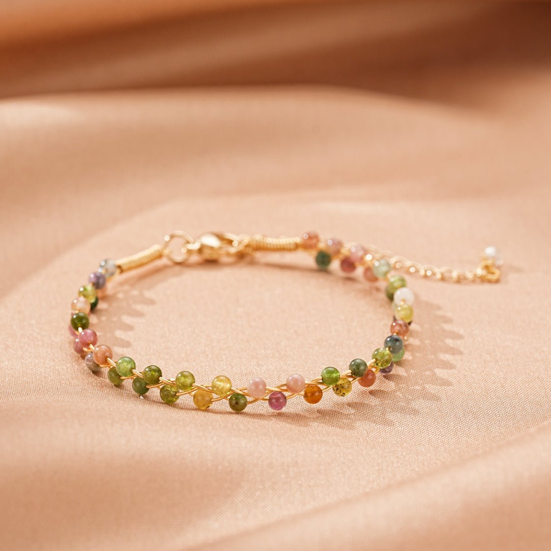 Bracelet Tourmaline Multicolore – Bijou Ajustable pour Nouveau Départ - Biloria