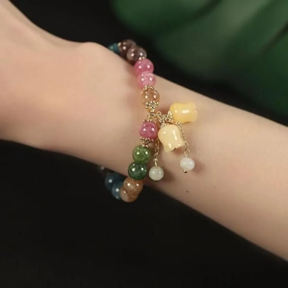 Bracelet Tourmaline Multicolore et Muguet de Mai - Biloria
