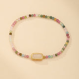 Bracelet Tourmaline Pastel avec Insert Doré pour la Sérénité - Biloria