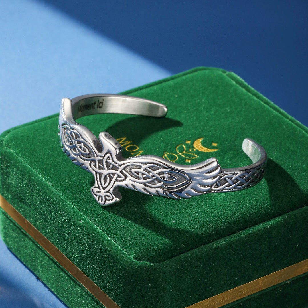 Bracelet Viking Acier Aigle Nordique - Puissance et Liberté - Biloria