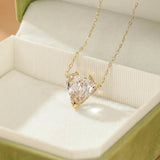 Cœur Cristallin en Cristal de Roche – Pendentif Argent Plaqué Or 18k - Biloria