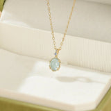 Collier Aigue Marine Argent Plaqué Or - Bijou Féminin Ciel et Mer - Biloria