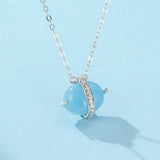 Collier Aigue Marine en Argent Plaqué Or 14K – Méditation et Sérénité - Biloria