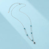 Collier Aigue-marine Larme de Sirène Argent 925 Bijou Tendance Bureau - Biloria