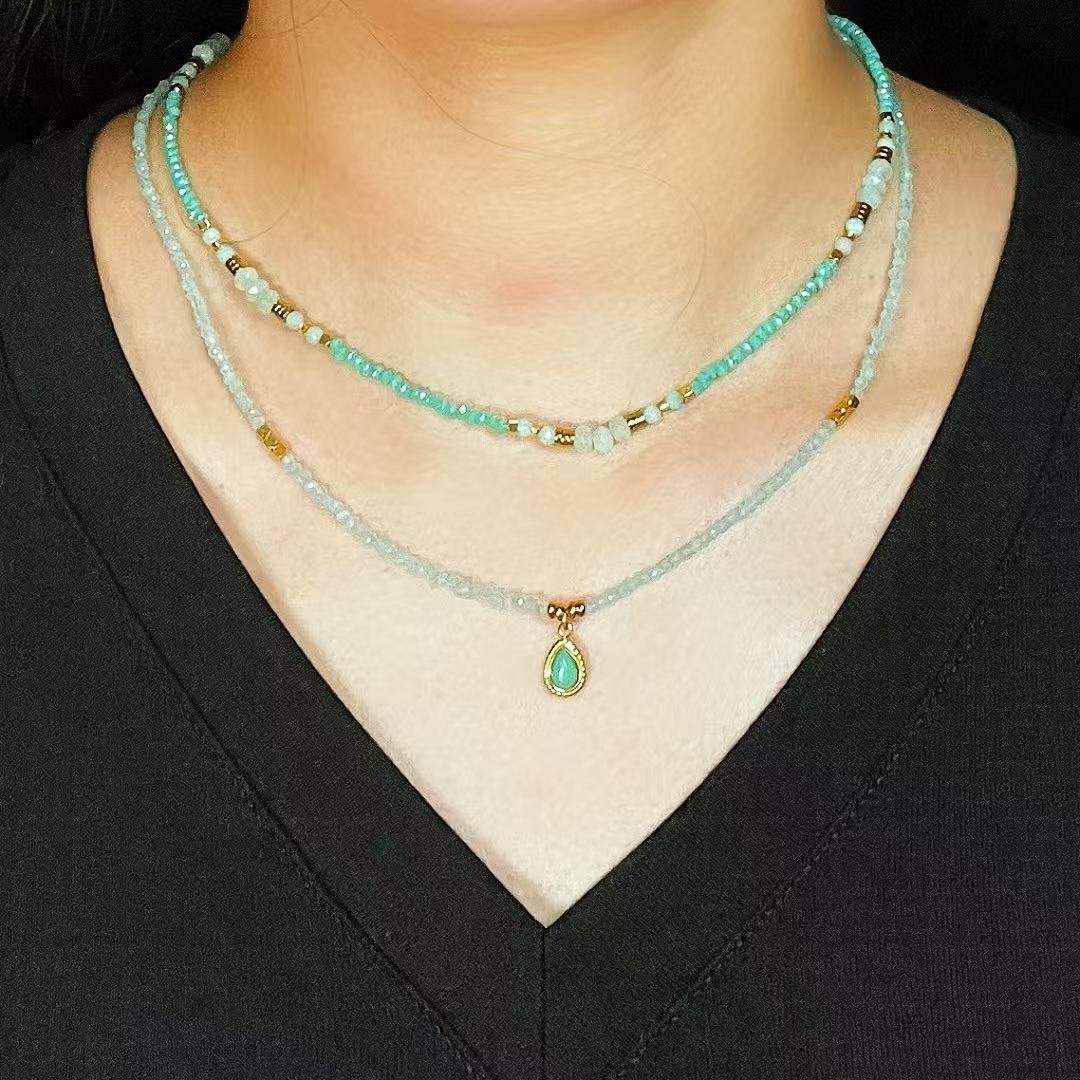 Collier Amazonite Vert : Apaisement et Communication en Lithothérapie - Biloria