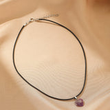 Collier Améthyste Cœur Intuitif en Pierre Naturelle - Biloria