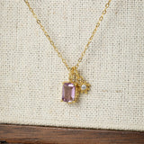 Collier Améthyste et Zircon Étoilé - Bijou Double Pendentif - Biloria
