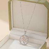 Collier Arbre de Vie Argent 925 avec Cœurs et Zircons - Biloria
