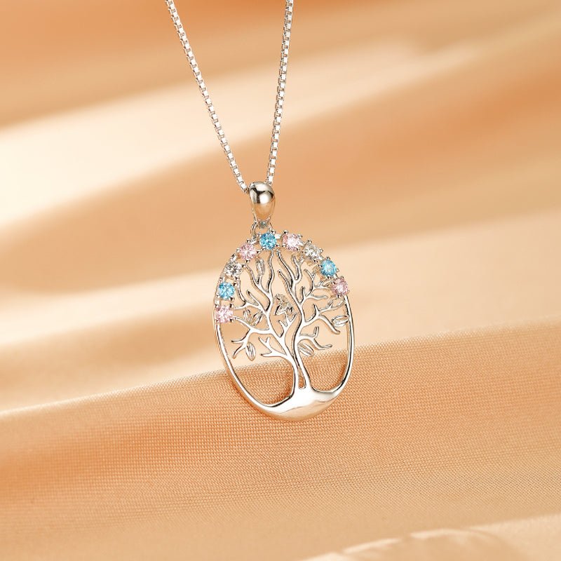 Collier Arbre de Vie Argent 925 Zircons Multicolores - Biloria