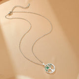 Collier Arbre de Vie Émeraude – Bijou Déco Bureau Télétravail - Biloria