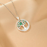 Collier Arbre de Vie Émeraude – Bijou Déco Bureau Télétravail - Biloria