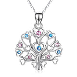 Collier Arbre de Vie en Argent 925 avec Zircons Multicolores - Biloria