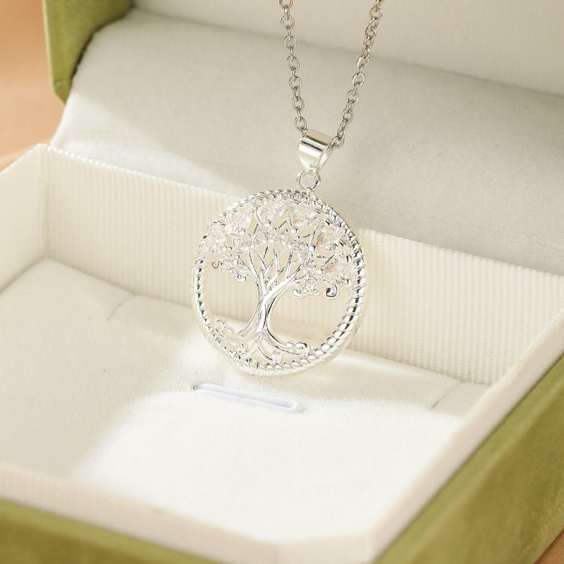 Collier Arbre de Vie – Zircon Étincelant - Biloria