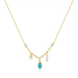Collier Argent Turquoise Perle – Bijou Protection et Méditation - Biloria