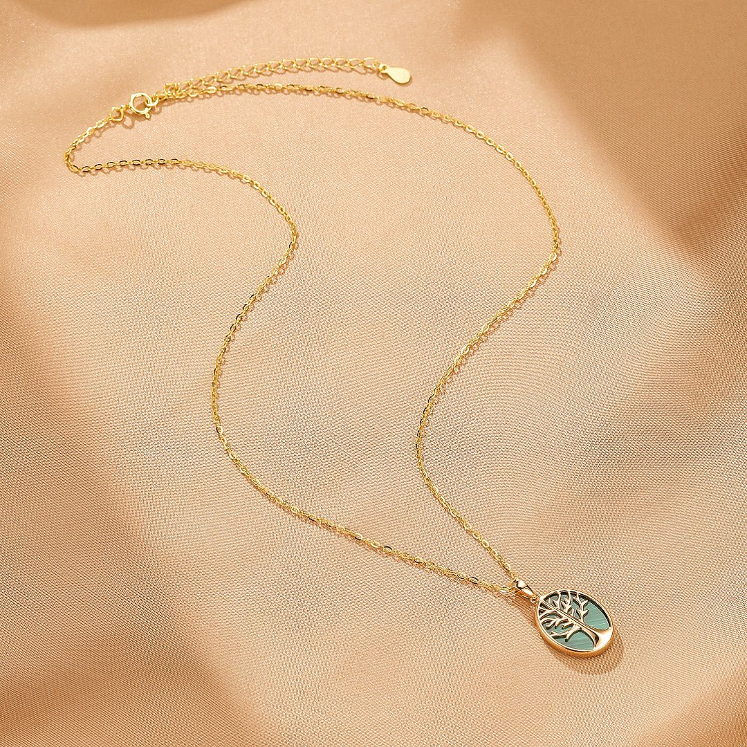 Collier Aventurine Verte Plaqué Or 18K – Harmonie et Chance - Biloria