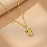 Collier Citrine Cœur Royal Argent Plaqué Or - Bijou Royal - Biloria