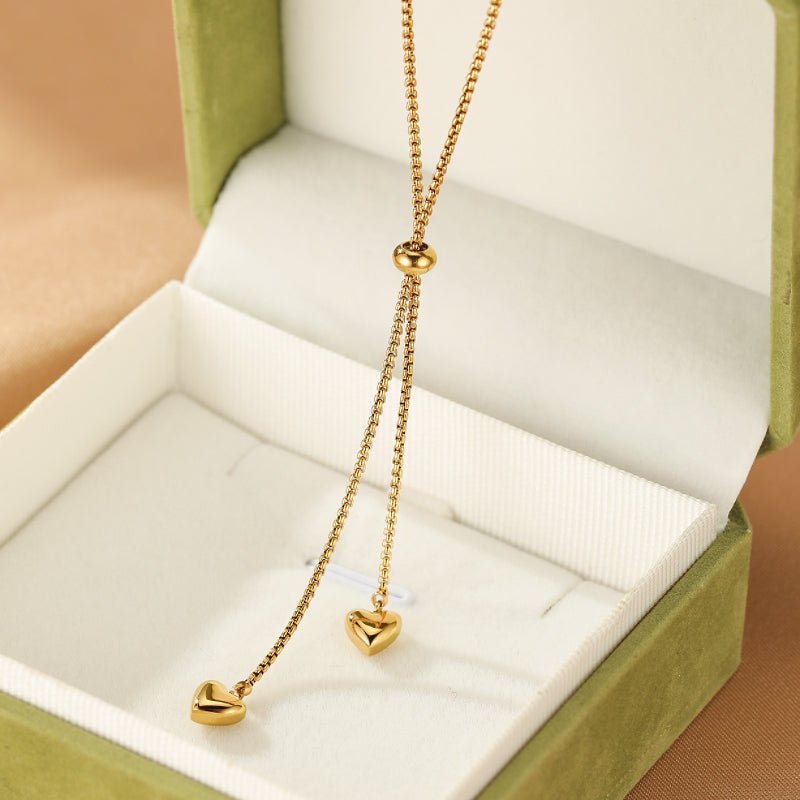 Collier Cœur Acier Inoxydable Doré – Symbole d'Amour - Biloria