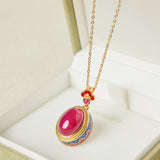 Collier Cornaline Abondance Argent Plaqué Or - Biloria