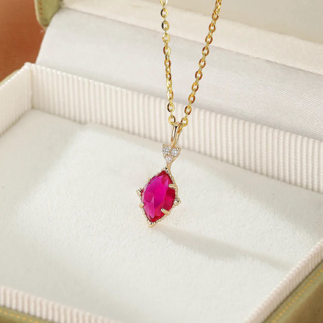 Collier Cornaline et Perle Élixir de Grâce Argent Plaqué Or - Biloria