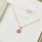 Collier Cornaline et Zircon, Argent Plaqué Or 40 cm - Biloria