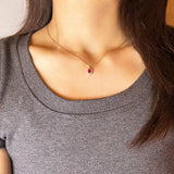 Collier Cornaline et Zircon, Argent Plaqué Or – Énergie et Élégance - Biloria